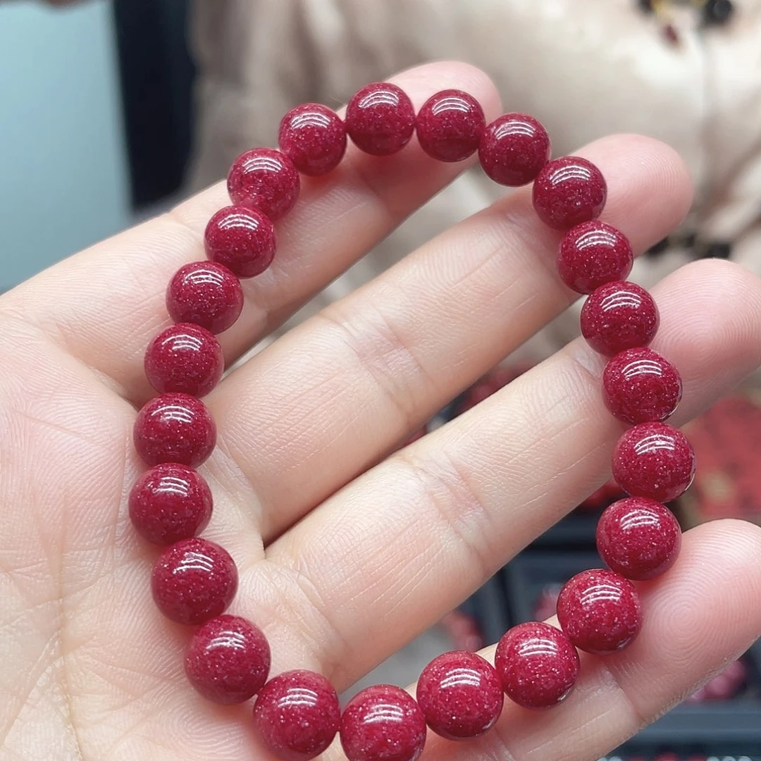 天然辰砂晶体砂手串卡8尺寸