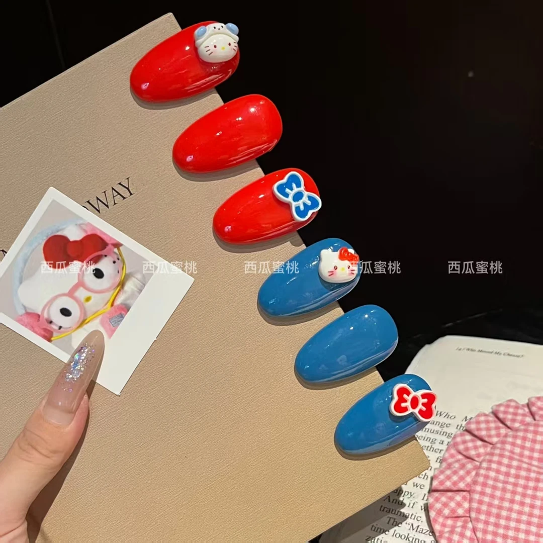 可爱红蓝蝴蝶结水滴发夹女前额侧边刘海夹碎发少女鸭嘴夹发卡发饰