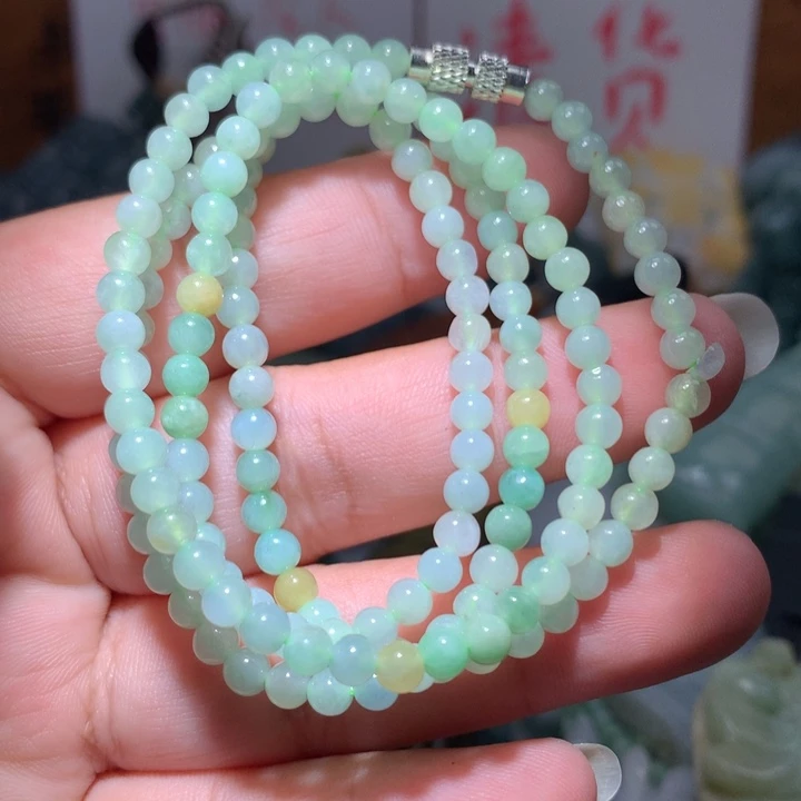 翡翠颈饰未镶嵌保真天然A货翡翠