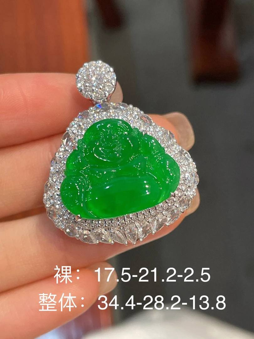 设计感阳绿佛公吊坠