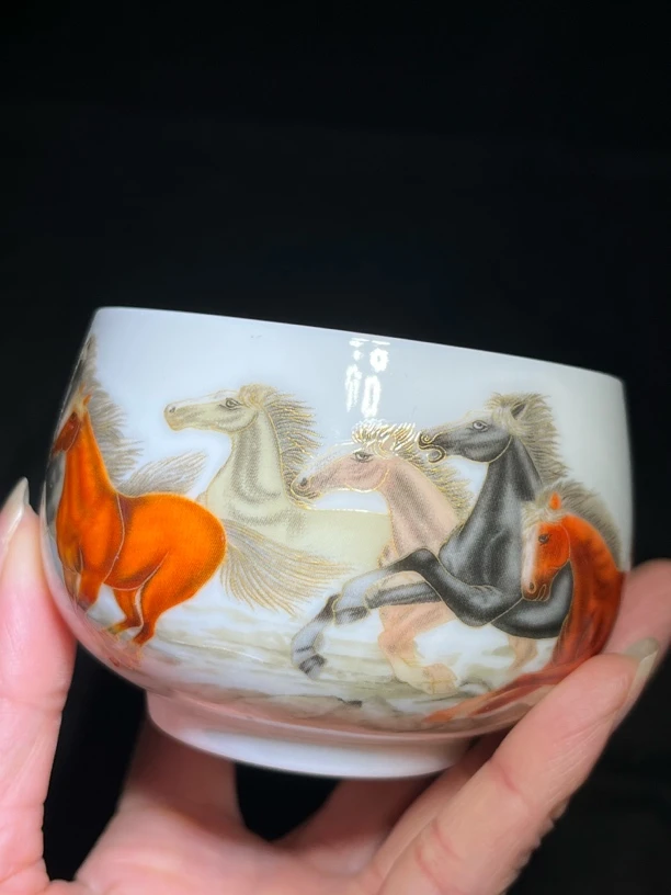 白瓷杯马到成功高端大气主人杯