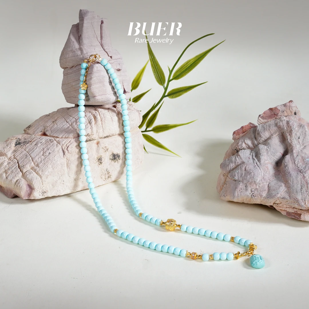 【不二】绿松石18K金DIY老型项链4mm±（多样性发）