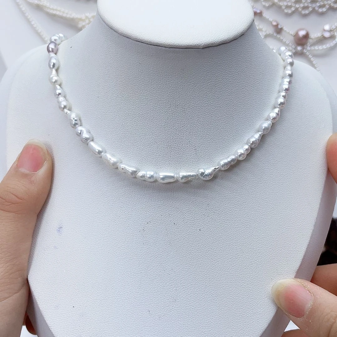 颈饰银S925镶嵌淡水珍珠