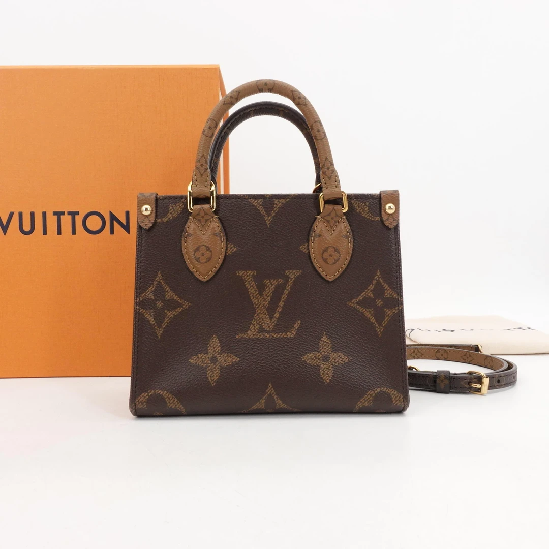 95新 LouisVuitton/路易威登 GGSon the go bb老花芯片款45194312