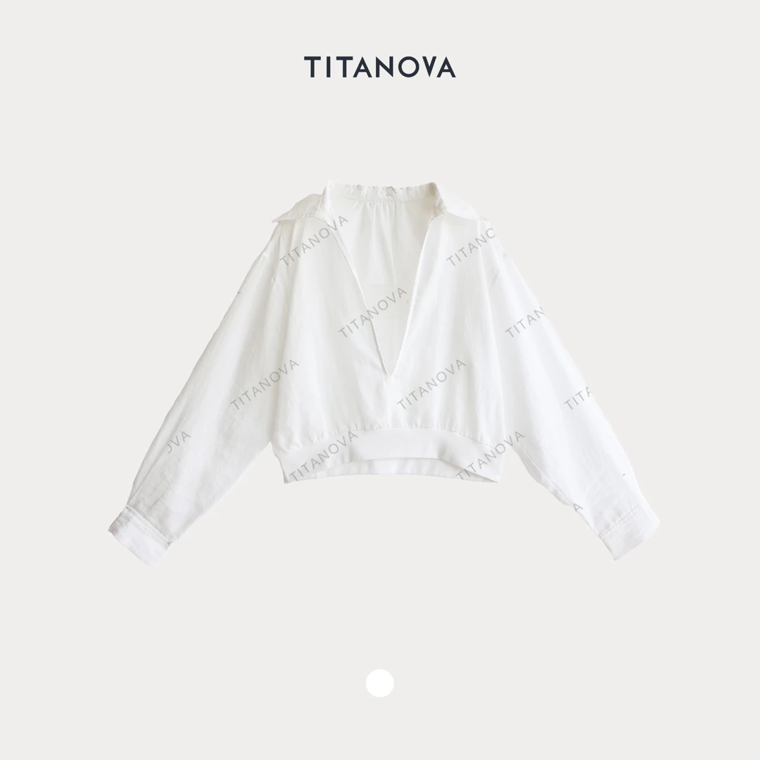 【苧不凡】本我｜冷砂白荃苎麻轻奢小众设计款翻领长袖衬衫CS250509