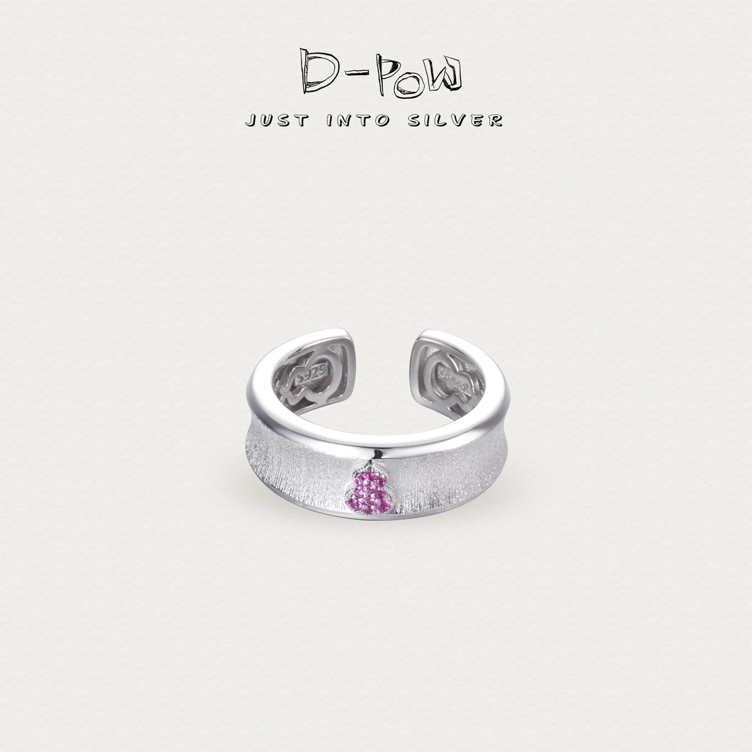 灯小炮 925银合成锆石戒指 【布契风】手工雕金花丝高定戒指（8356）