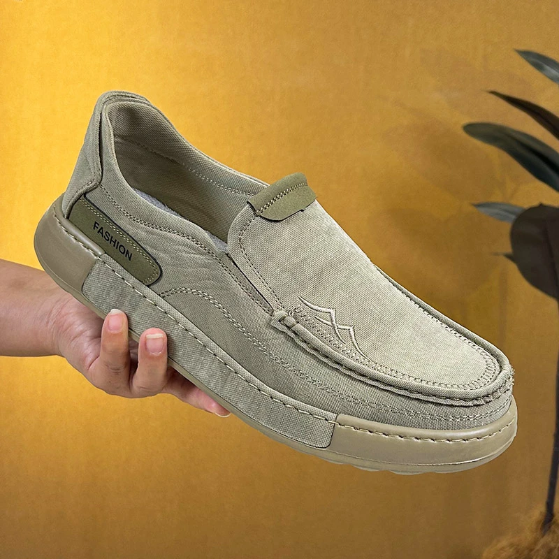 男鞋板鞋布鞋透气吸汗轻便平底鞋一脚蹬休闲鞋四季鞋春秋鞋5286