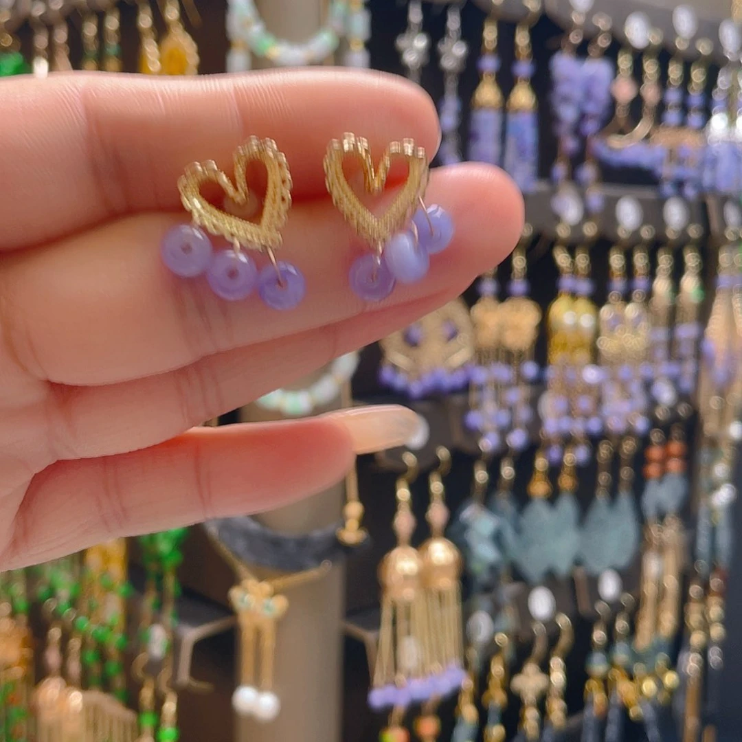 翡翠合金耳饰翡翠