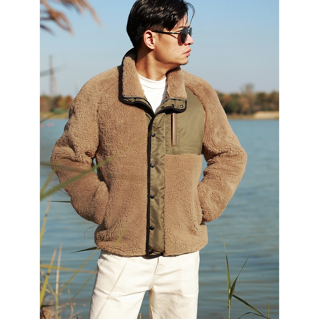 冠希同款 经典飞行员皮毛一体短夹克 松弛感高奢美利奴皮衣外套