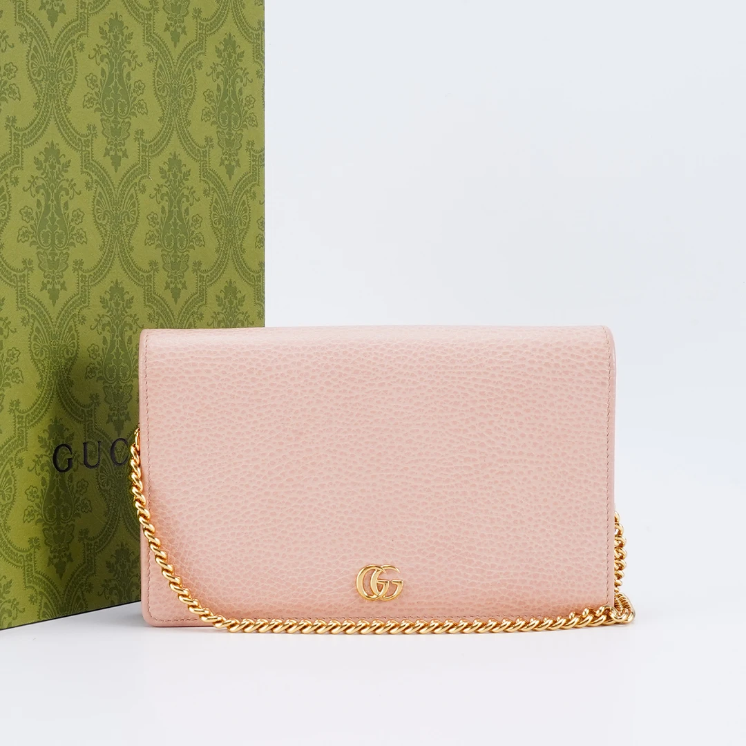 95新 GUCCI/古驰 一口价【静文】链条包woc荔枝纹GG/BG22015377