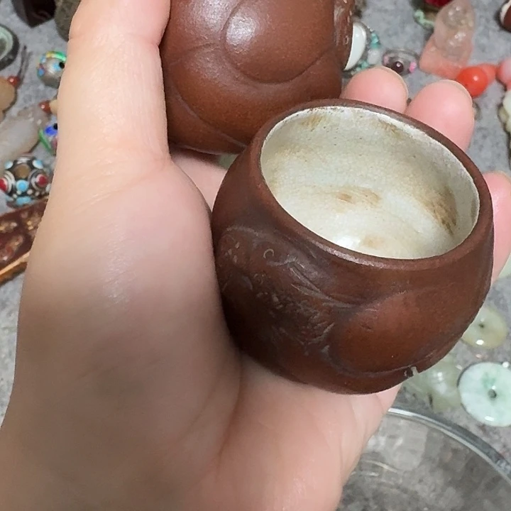用***9有机玻璃两个杯子手把件