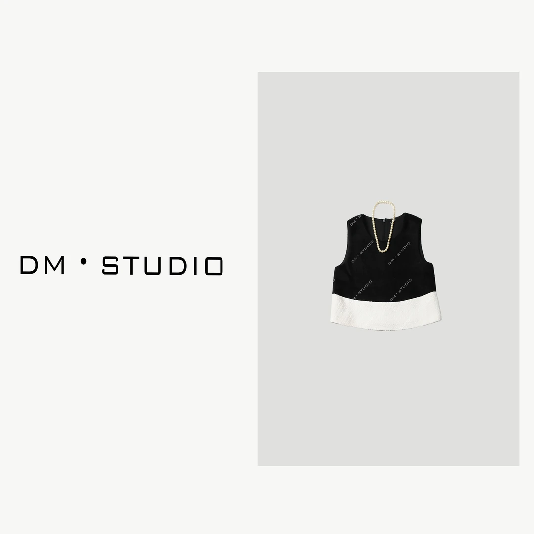 -DM•STUDIO/配珍珠项链小众精致感羊毛混纺马甲背心（C81620）