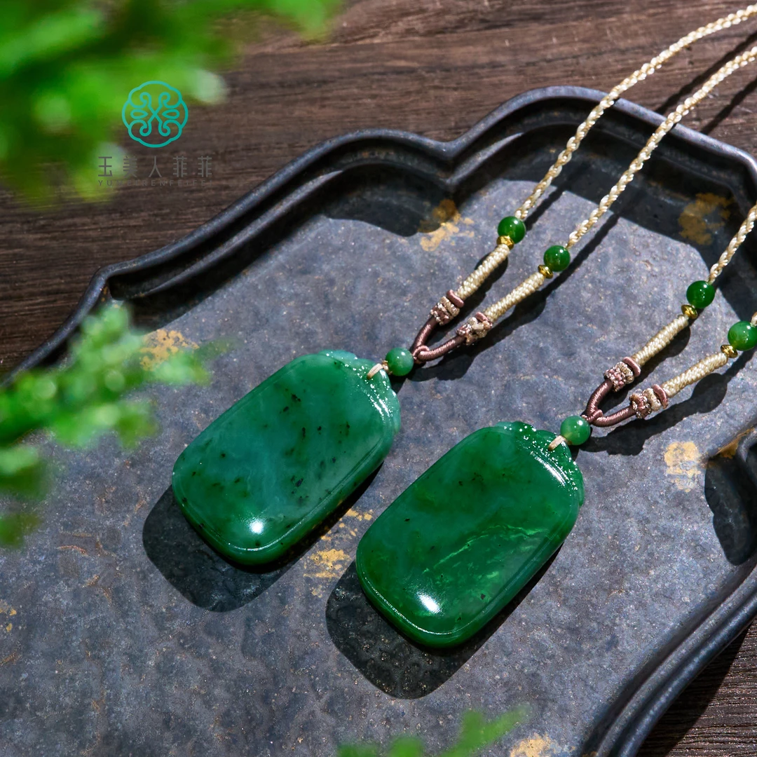 菲菲珠宝好*和田玉无事牌吊坠约30*50mm-多样性发一