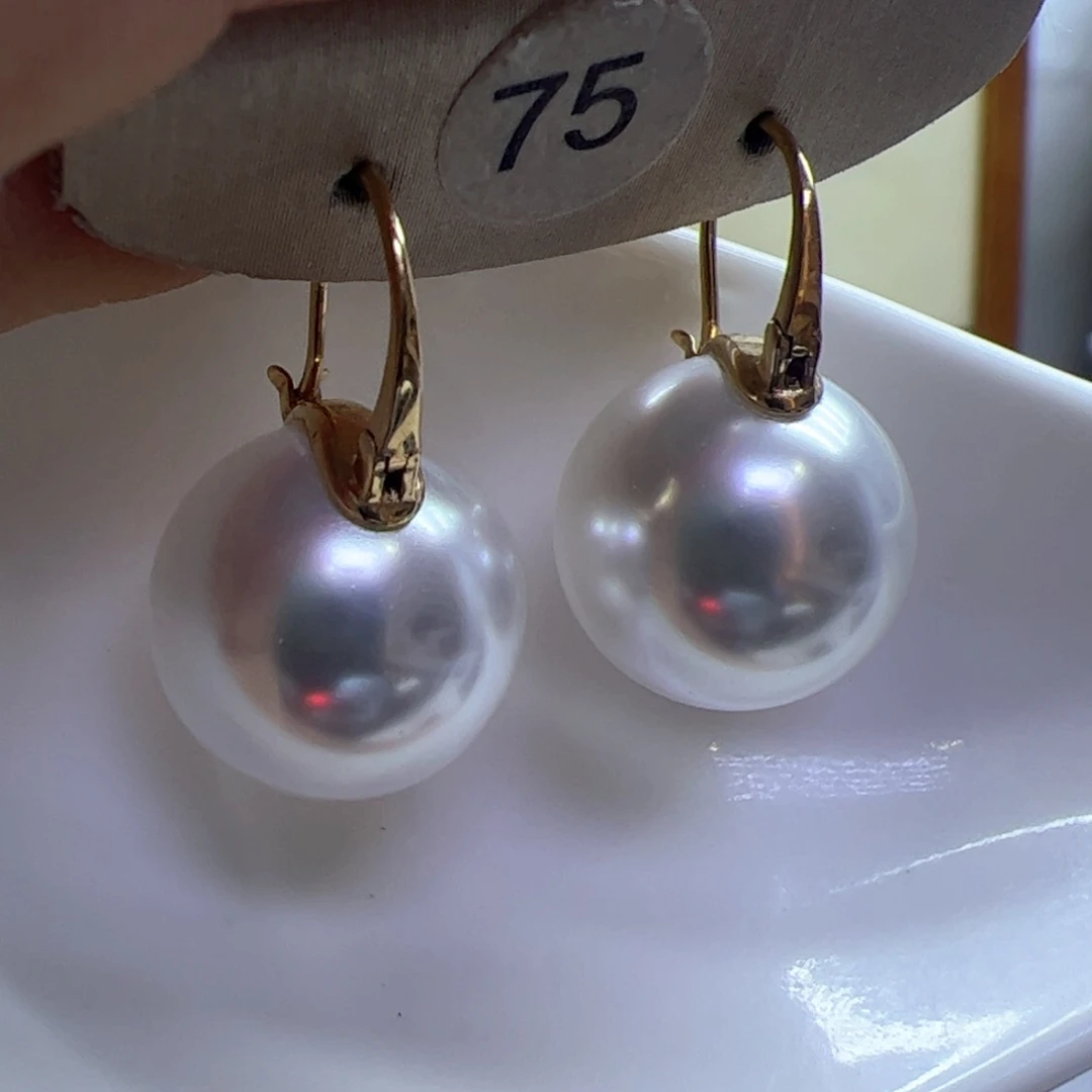 淡水珍珠耳饰18K金镶嵌