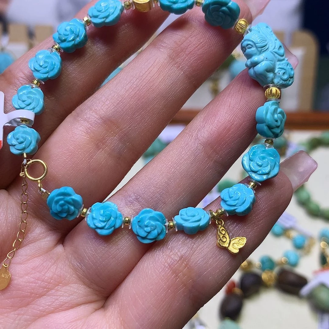 绿松石18K金镶嵌手链