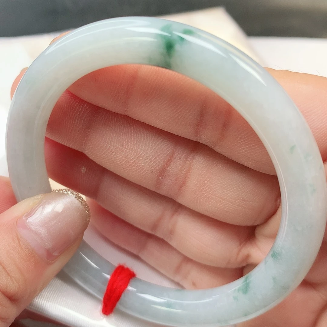 未镶嵌手镯翡翠缅甸纯天然A货老坑种翡翠飘花圆条141号