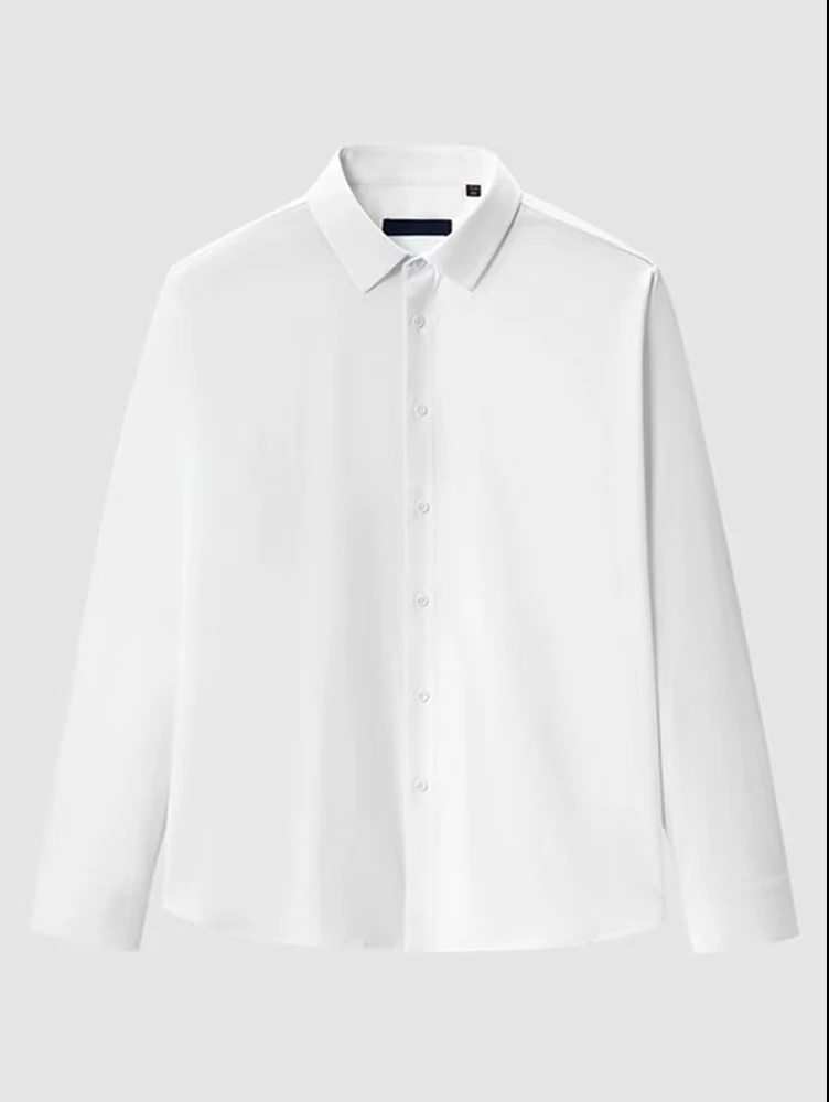 高级感无痕男士衬衫修身显瘦高弹力春季新款免烫商务休闲衬衣#714