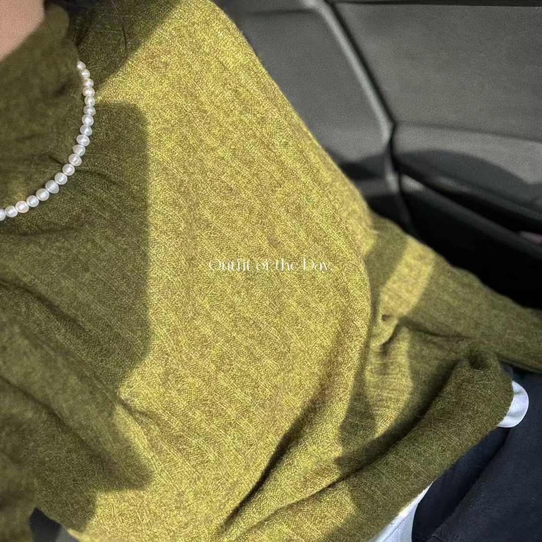 牦牛绒慵懒风软糯高领麻花毛衣女冬季针织上衣6251