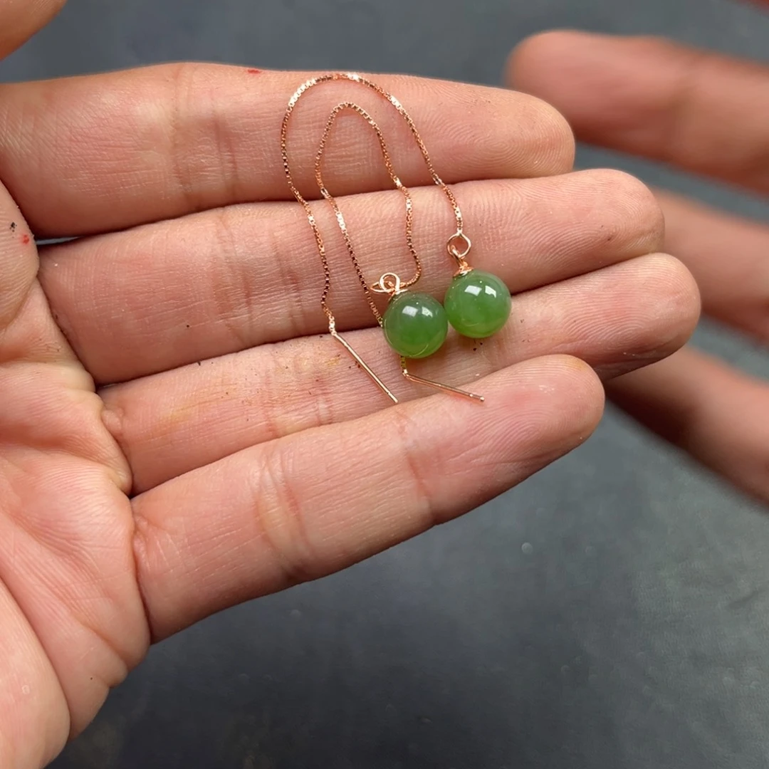 和田玉颈饰银S925镶嵌