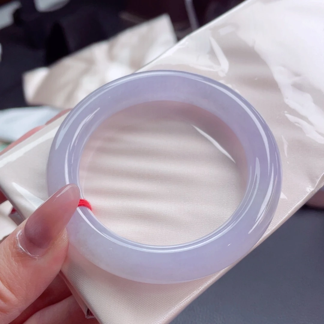 未镶嵌手镯翡翠53.1紫罗兰 温柔似水梦幻冰胶 新货22号