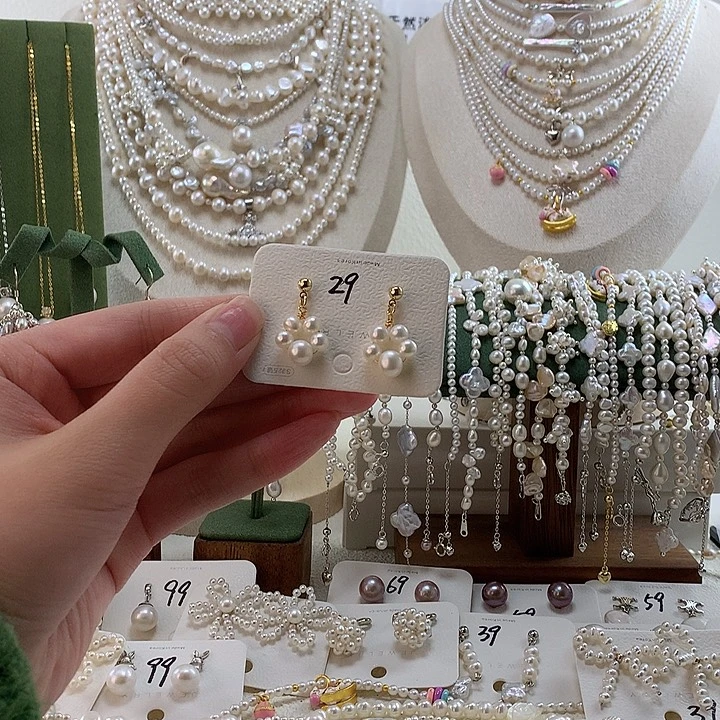 淡水珍珠耳饰合金