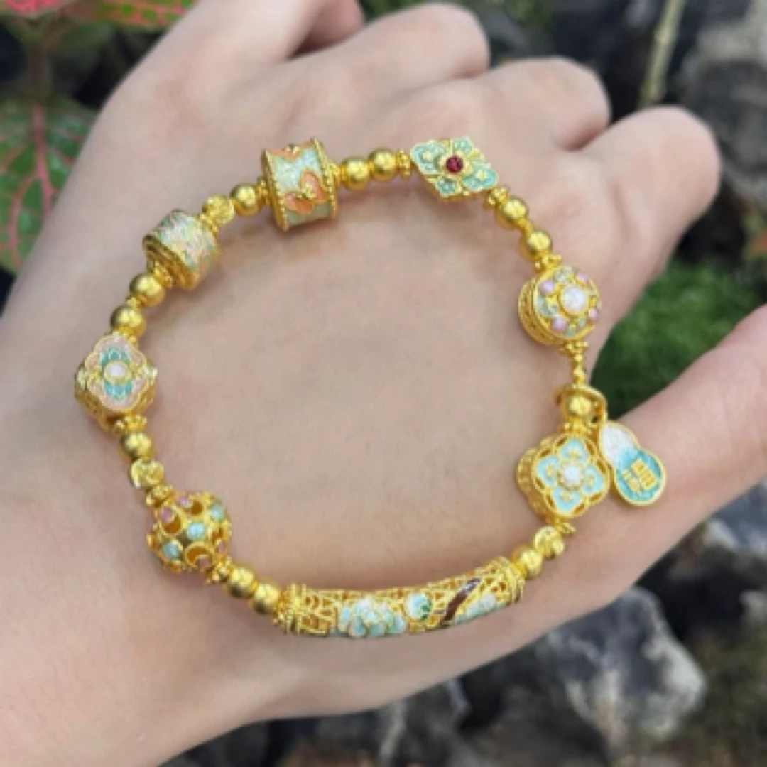 阿敏专属-【现】弯管宋韵手串，微硬金足金手串（附加450）