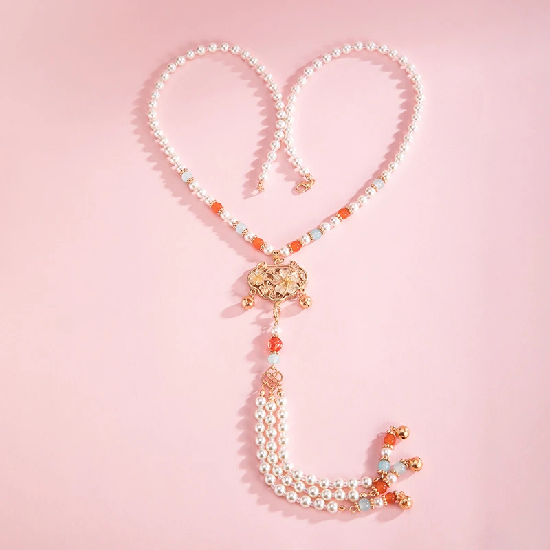 国风长款背云流苏璎珞配饰项链古风明制汉服马面裙饰品