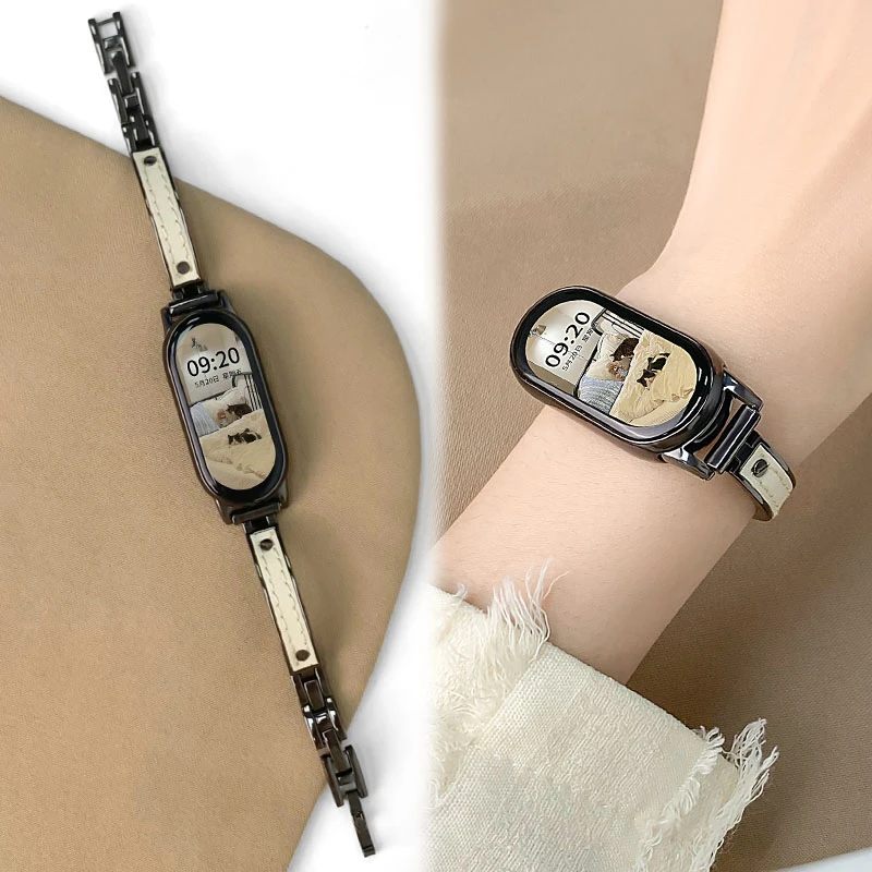 适用小米手环10表带新款弯月手镯小米手环9表带高级表链小米手环8