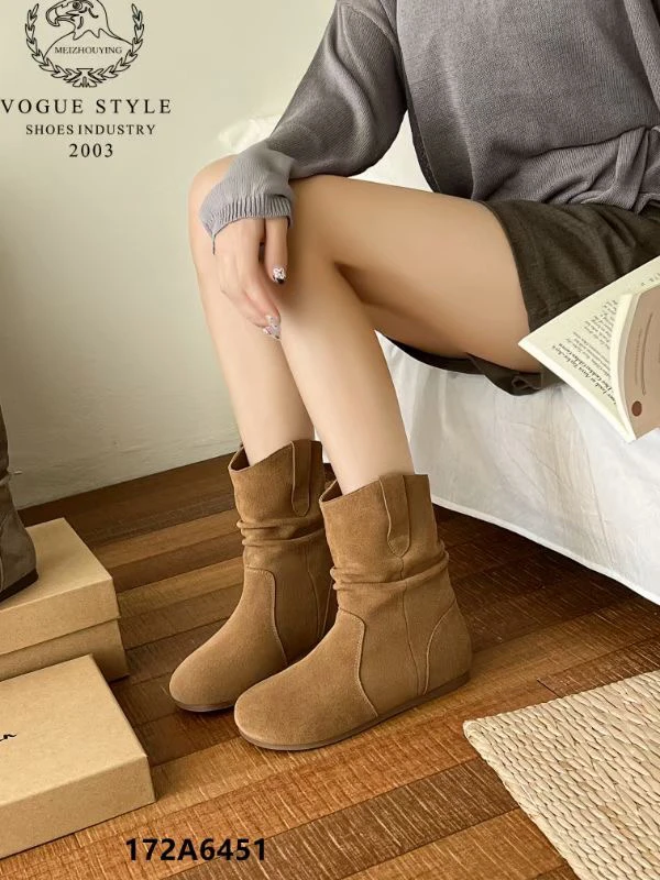 172A6451防滑复古女中筒秋季马丁靴时尚百搭秋冬女鞋