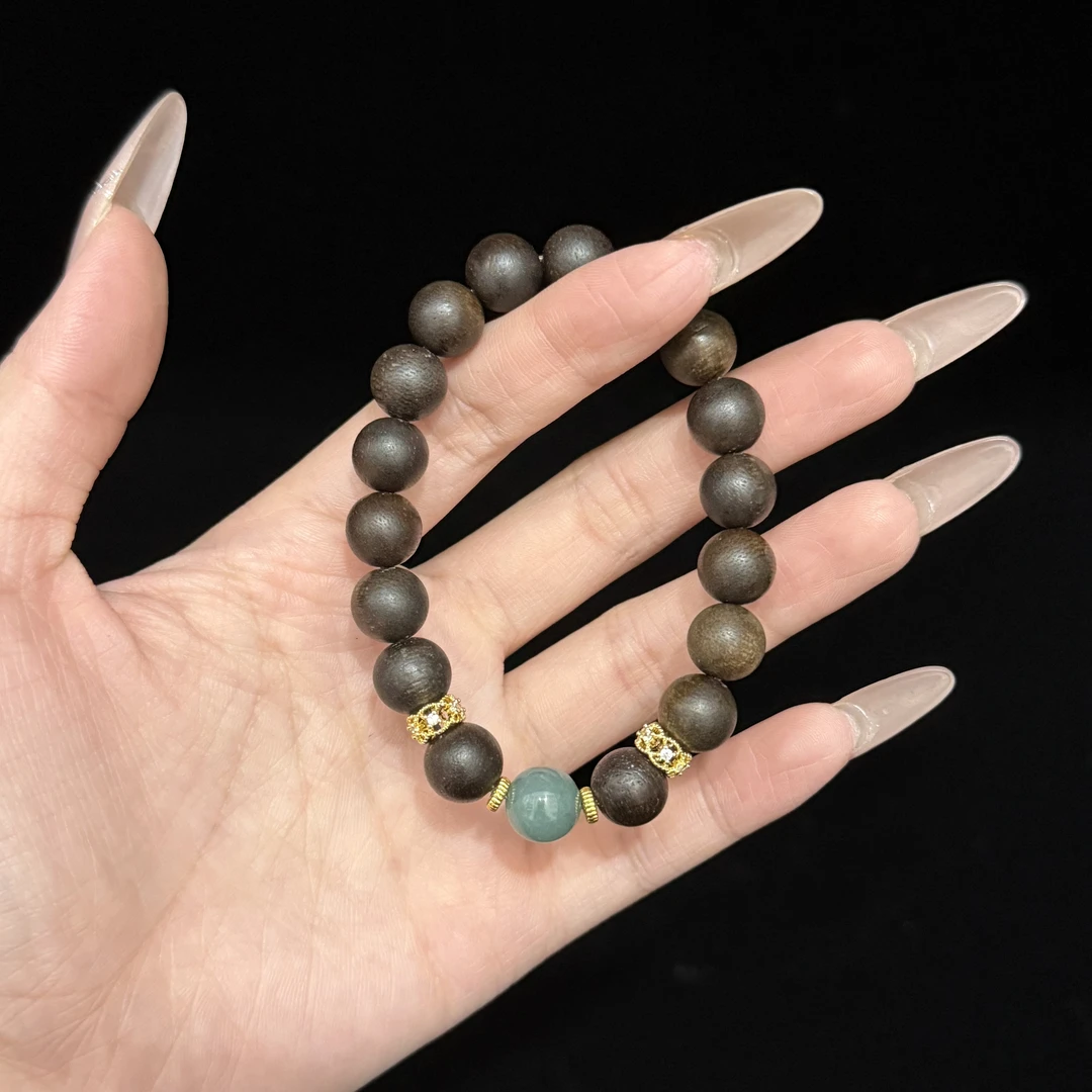 增香沉香木m-ag070 沉级单圈手串（送高端丝绒福牌礼盒（盒型随机））