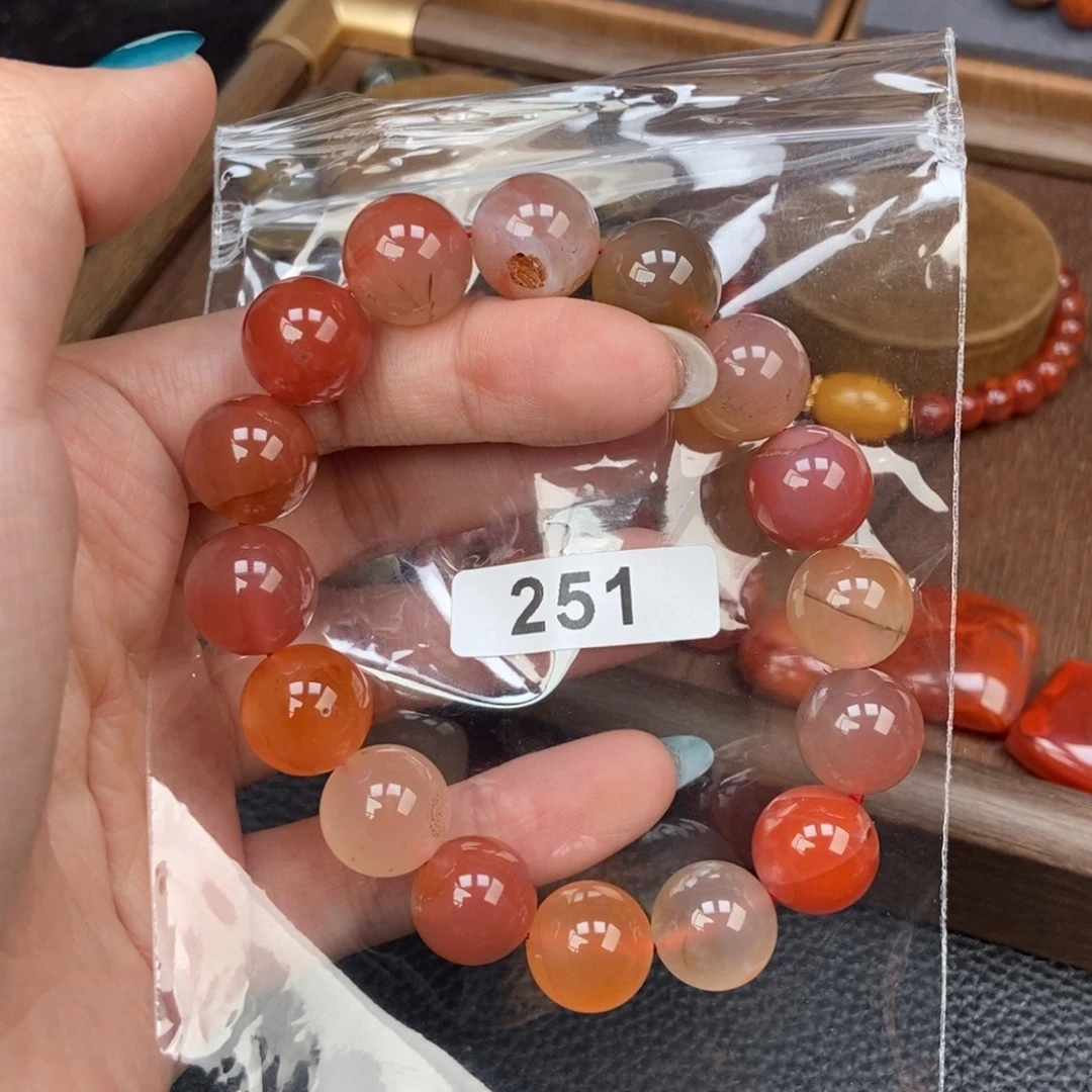 南红玛瑙未镶嵌手链卡13.4