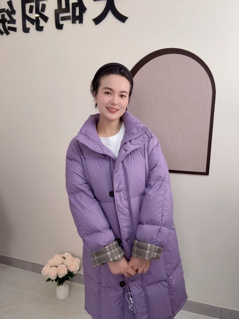 90白鸭绒大码羽绒服女韩版时尚立领加宽加大码胖mm260斤宽松显瘦
