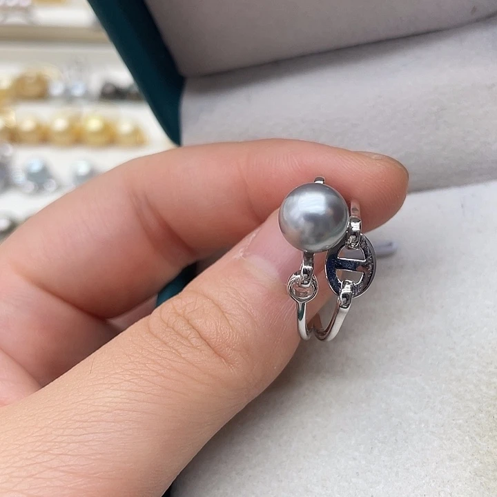 海水珍珠戒指银S925镶嵌