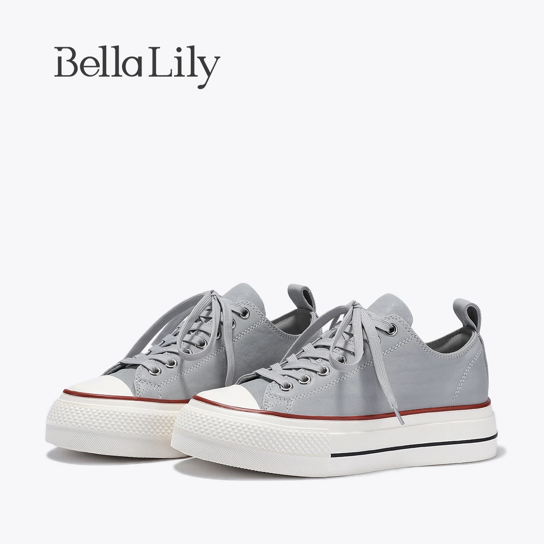 BellaLily2025夏季新款经典百搭厚底板鞋高级感休闲鞋简约女鞋潮