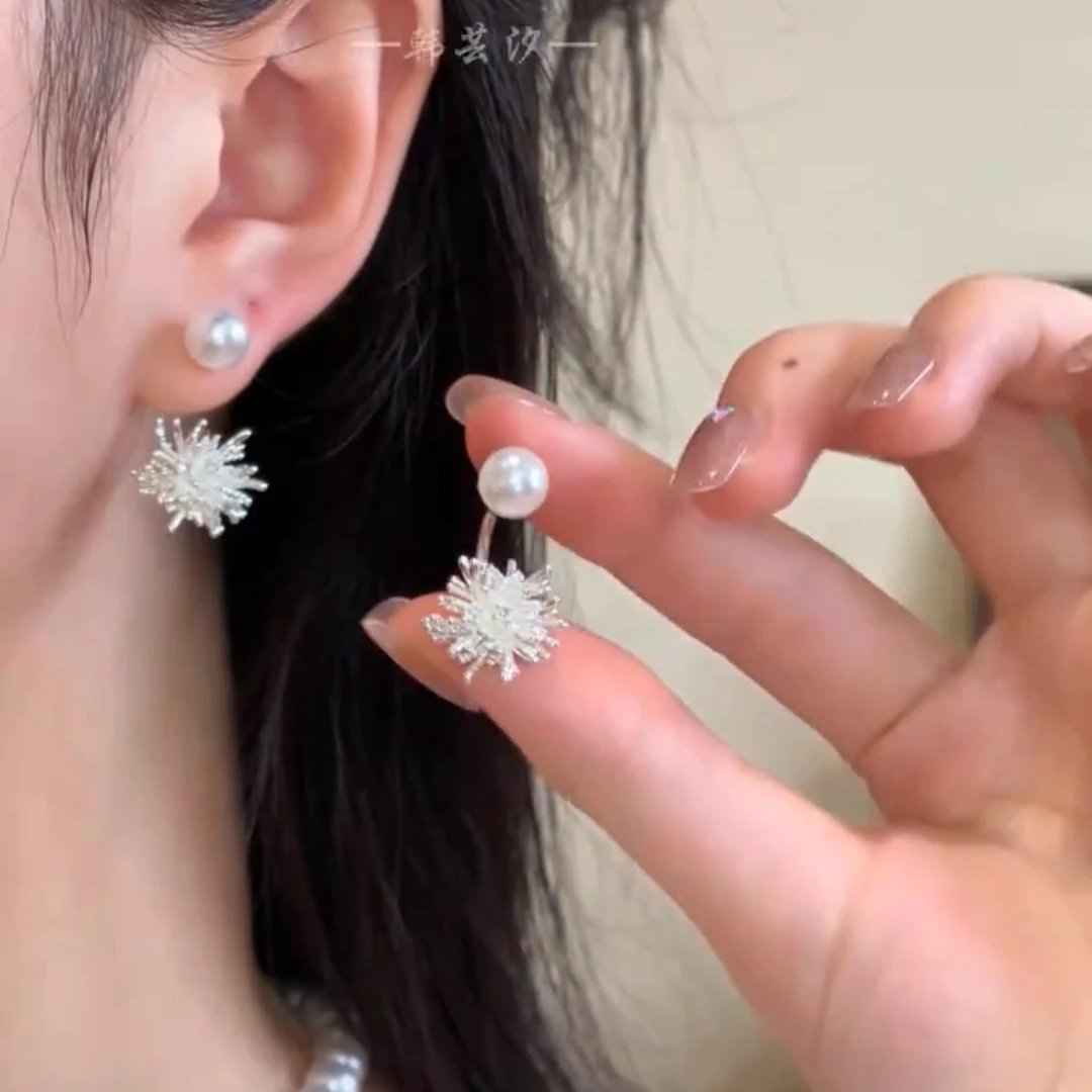 铜合金耳饰 s925银针耳饰法式复古烟花耳钉女时尚气质百搭耳环潮