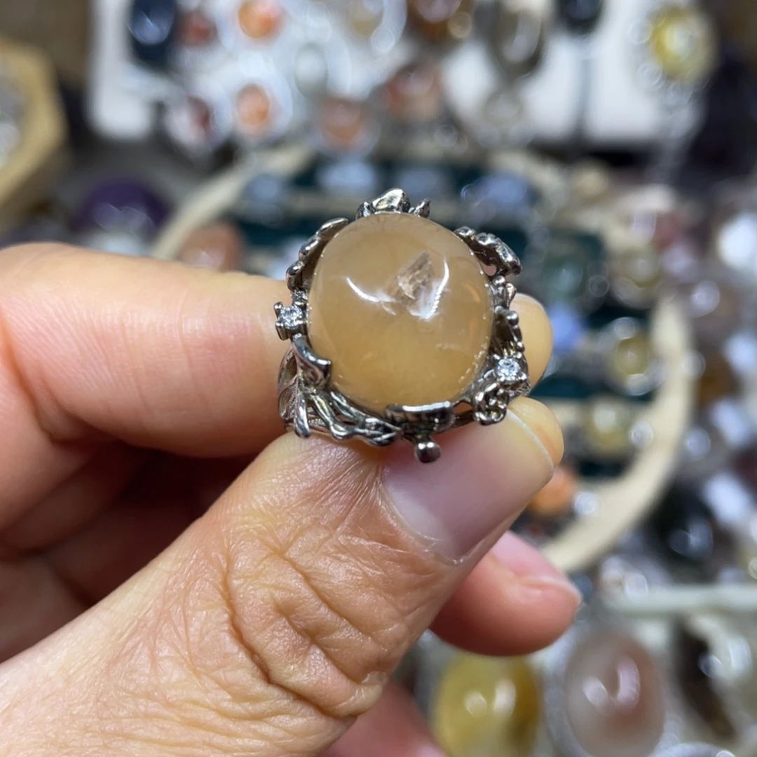 【闪购商品】银S925镶嵌珠宝半成品水晶戒指