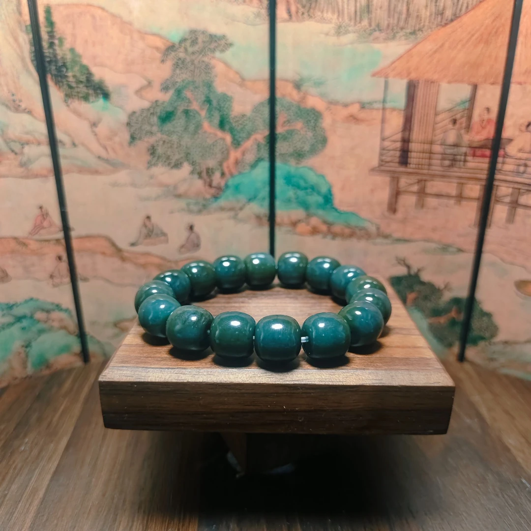 K和田玉桶珠手串(卡14)1571