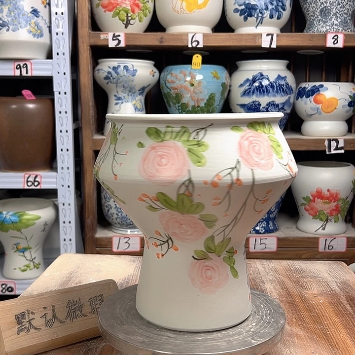 陶高脚玫瑰陶瓷陶瓷