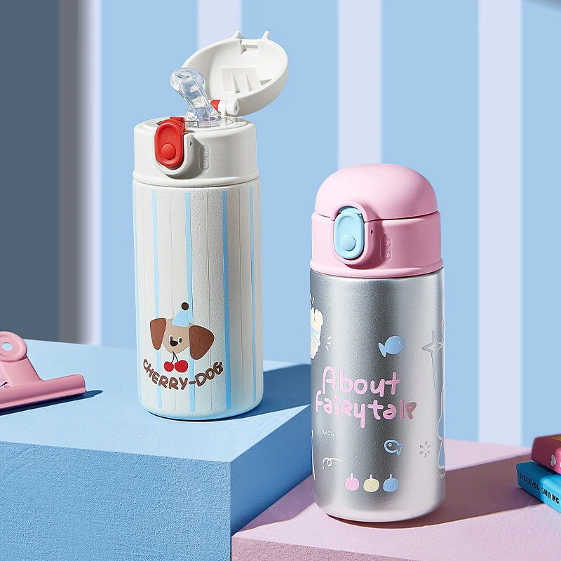 物生物吸管保温杯女2025高颜值陶瓷/316L儿童上学专用水杯