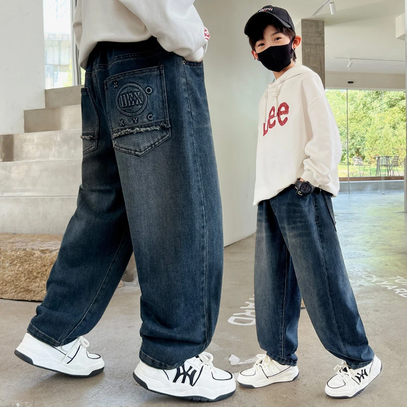 【高品质】巴拉拉新款春秋男童牛仔裤宽松裤子儿童牛仔裤中大童长裤