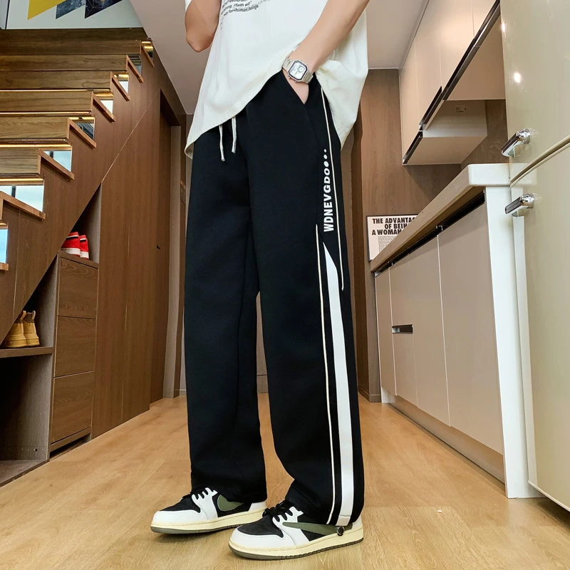 2025新款束脚阔腿两穿休闲裤子百搭高街ins大码街头百搭高街抽绳i