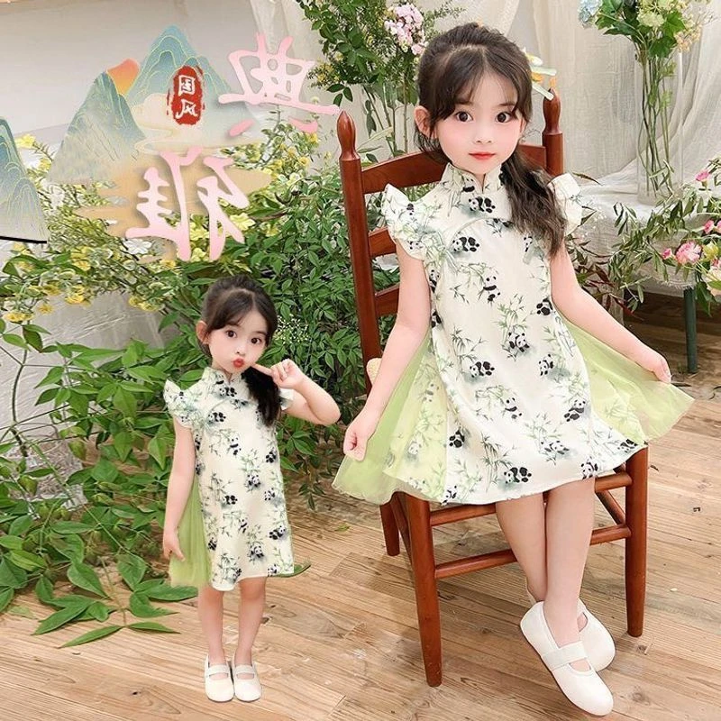 女孩裙子礼服儿童连衣裙新中式夏季六一汉服女童演出服旗袍裙童装