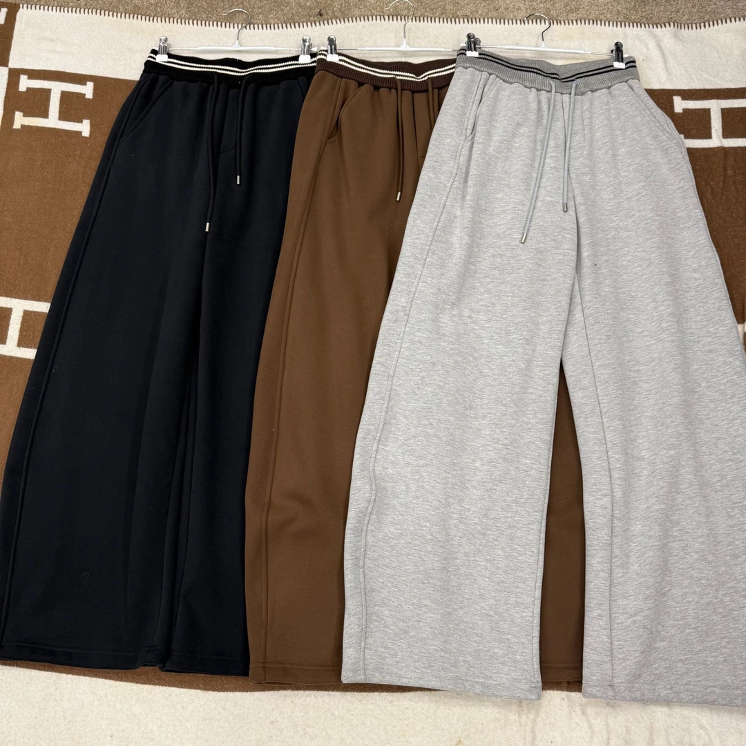 SuSu-084纯色休闲高腰阔腿裤