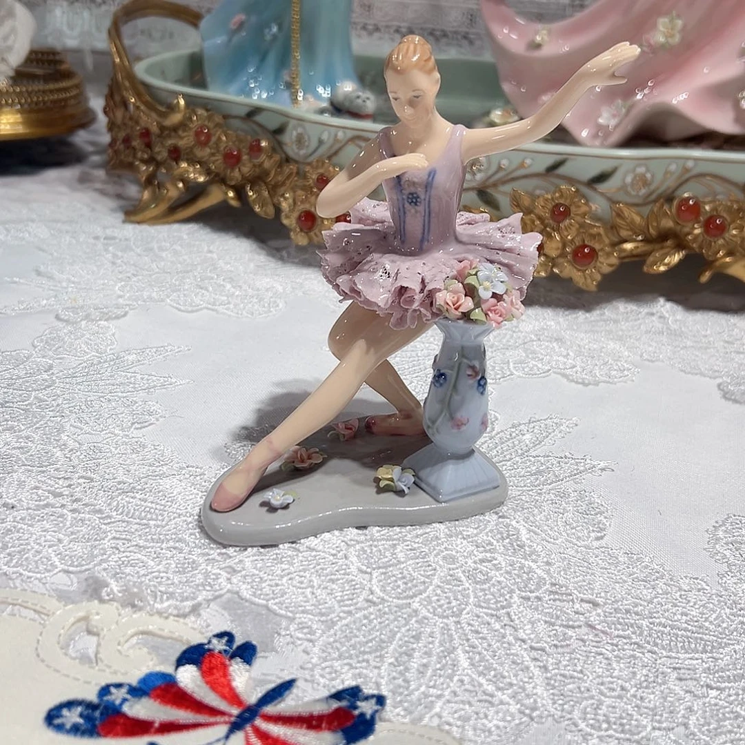 陶瓷0138经典紫色芭蕾舞瓷偶