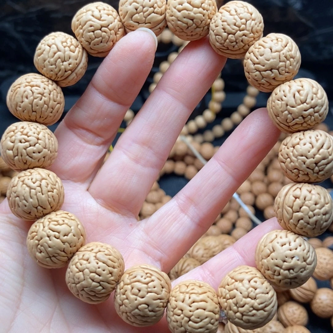 桃核手串盘锦肌肉纹17尺原皮原色