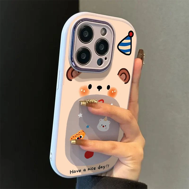 可爱小鼠创意卡通高级感女适用苹果16pro手机壳小米华为荣耀oppo