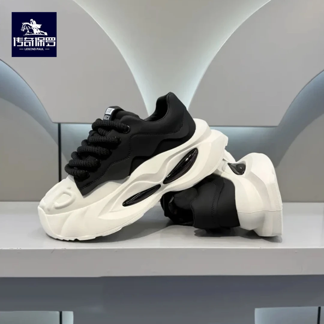 传奇保罗春季爆款时尚高端厚底增高气垫舒适百搭男士男生老爹鞋潮