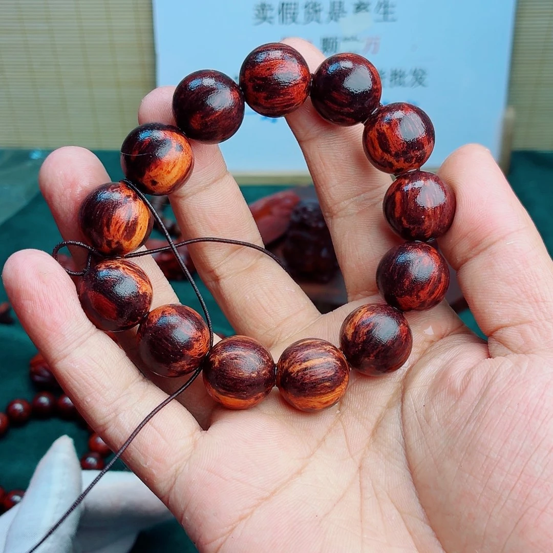 手串/手链檀香紫檀（小叶紫檀）18黑油花梨公满结油