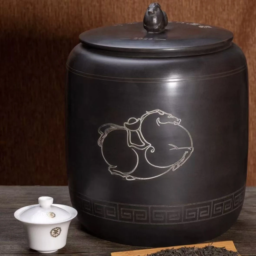 清可茶事 生肖马罐六堡茶500g