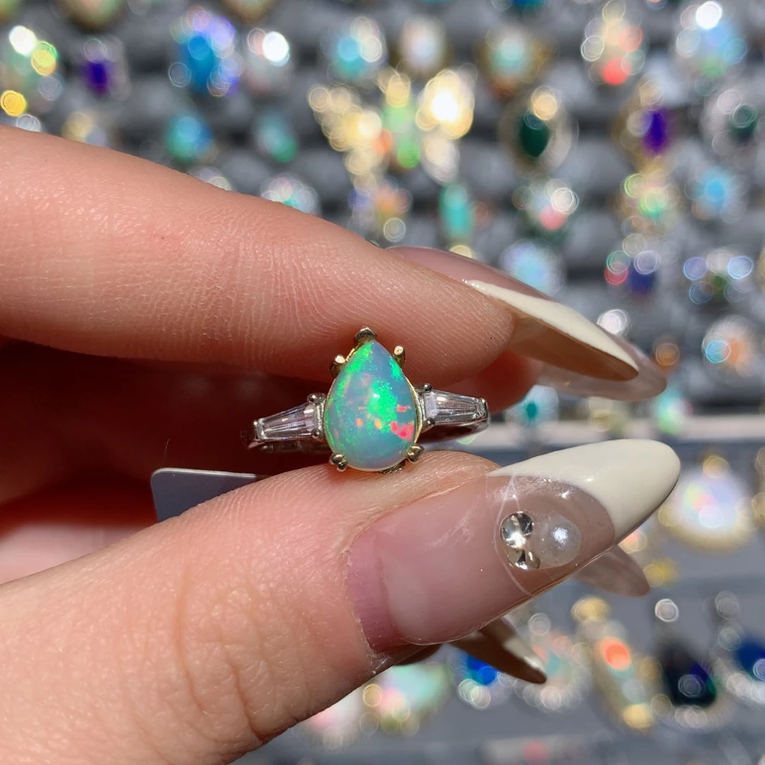 欧泊福利戒指w银S925镶嵌